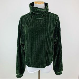 Altar’d State Green Chenille Ribbed Sweater Medium